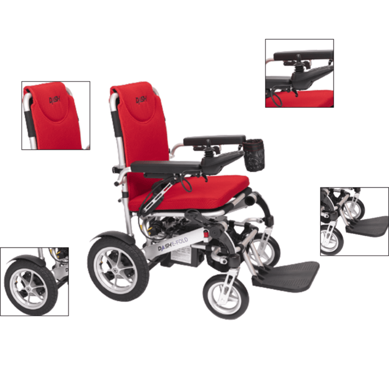 Load image into Gallery viewer, powerchair, mobility aid, dashi e-fold powerchair, folding powerchair, airline friendly powerchair, lightweight powerchair
