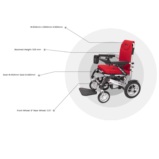 powerchair, mobility aid, dashi e-fold powerchair, folding powerchair, airline friendly powerchair, lightweight powerchair